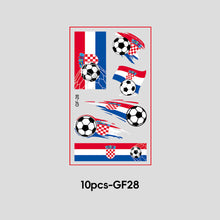 Load image into Gallery viewer, 10 Sheets Win Goal National Flag Temporary Face Stickers for Soccer Football Sports Games Fans Party Face Makeup Tattoo Stickers
