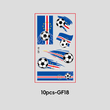 Load image into Gallery viewer, 10 Sheets Win Goal National Flag Temporary Face Stickers for Soccer Football Sports Games Fans Party Face Makeup Tattoo Stickers
