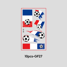 Load image into Gallery viewer, 10 Sheets Win Goal National Flag Temporary Face Stickers for Soccer Football Sports Games Fans Party Face Makeup Tattoo Stickers
