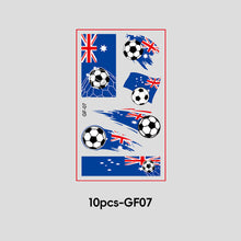 Load image into Gallery viewer, 10 Sheets Win Goal National Flag Temporary Face Stickers for Soccer Football Sports Games Fans Party Face Makeup Tattoo Stickers
