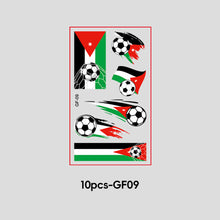Load image into Gallery viewer, 10 Sheets Win Goal National Flag Temporary Face Stickers for Soccer Football Sports Games Fans Party Face Makeup Tattoo Stickers
