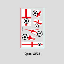 Load image into Gallery viewer, 10 Sheets Win Goal National Flag Temporary Face Stickers for Soccer Football Sports Games Fans Party Face Makeup Tattoo Stickers
