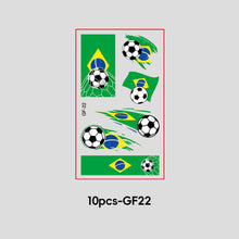 Load image into Gallery viewer, 10 Sheets Win Goal National Flag Temporary Face Stickers for Soccer Football Sports Games Fans Party Face Makeup Tattoo Stickers
