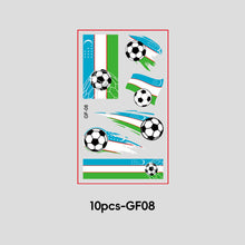 Load image into Gallery viewer, 10 Sheets Win Goal National Flag Temporary Face Stickers for Soccer Football Sports Games Fans Party Face Makeup Tattoo Stickers
