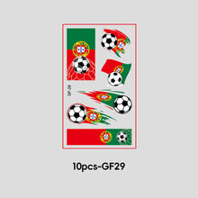 Load image into Gallery viewer, 10 Sheets Win Goal National Flag Temporary Face Stickers for Soccer Football Sports Games Fans Party Face Makeup Tattoo Stickers
