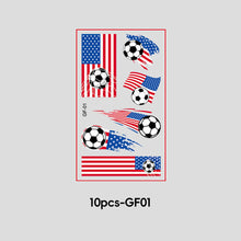 Load image into Gallery viewer, 10 Sheets Win Goal National Flag Temporary Face Stickers for Soccer Football Sports Games Fans Party Face Makeup Tattoo Stickers
