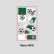 Load image into Gallery viewer, 10 Sheets Win Goal National Flag Temporary Face Stickers for Soccer Football Sports Games Fans Party Face Makeup Tattoo Stickers
