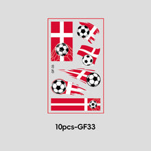 Load image into Gallery viewer, 10 Sheets Win Goal National Flag Temporary Face Stickers for Soccer Football Sports Games Fans Party Face Makeup Tattoo Stickers
