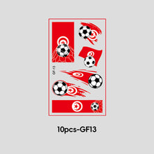Load image into Gallery viewer, 10 Sheets Win Goal National Flag Temporary Face Stickers for Soccer Football Sports Games Fans Party Face Makeup Tattoo Stickers
