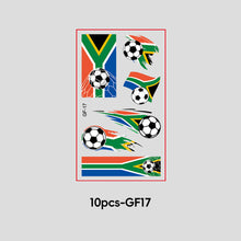 Load image into Gallery viewer, 10 Sheets Win Goal National Flag Temporary Face Stickers for Soccer Football Sports Games Fans Party Face Makeup Tattoo Stickers
