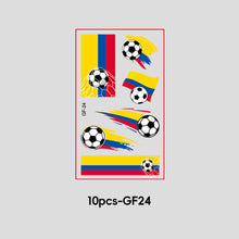 Load image into Gallery viewer, 10 Sheets Win Goal National Flag Temporary Face Stickers for Soccer Football Sports Games Fans Party Face Makeup Tattoo Stickers
