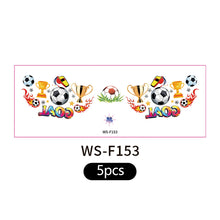 Load image into Gallery viewer, 5sheets Waterproof Football Temporary Tattoos for Soccer Goal Win Facial Stickers Soccer Sports Fans Face Tattoo Party Sticker
