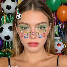 Load image into Gallery viewer, 5sheets Waterproof Football Temporary Tattoos for Soccer Goal Win Facial Stickers Soccer Sports Fans Face Tattoo Party Sticker
