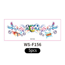 Load image into Gallery viewer, 5sheets Waterproof Football Temporary Tattoos for Soccer Goal Win Facial Stickers Soccer Sports Fans Face Tattoo Party Sticker
