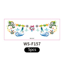 Load image into Gallery viewer, 5sheets Waterproof Football Temporary Tattoos for Soccer Goal Win Facial Stickers Soccer Sports Fans Face Tattoo Party Sticker
