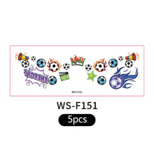 Load image into Gallery viewer, 5sheets Waterproof Football Temporary Tattoos for Soccer Goal Win Facial Stickers Soccer Sports Fans Face Tattoo Party Sticker
