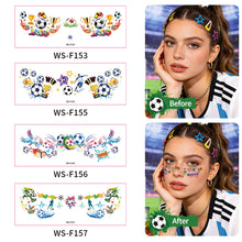 Load image into Gallery viewer, 5sheets Waterproof Football Temporary Tattoos for Soccer Goal Win Facial Stickers Soccer Sports Fans Face Tattoo Party Sticker

