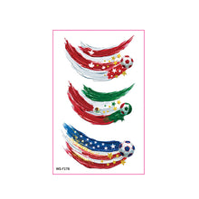 Load image into Gallery viewer, 10sheets Rainbow Waterproof Football Fest Temporary Tattoos Soccer Goal Win Facial Stickers Football Sports Fans Face Tattoo Party Sticker
