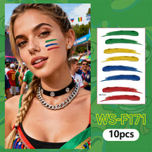 Load image into Gallery viewer, 10sheets Rainbow Waterproof Football Fest Temporary Tattoos Soccer Goal Win Facial Stickers Football Sports Fans Face Tattoo Party Sticker
