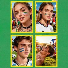 Load image into Gallery viewer, 10sheets Rainbow Waterproof Football Fest Temporary Tattoos Soccer Goal Win Facial Stickers Football Sports Fans Face Tattoo Party Sticker
