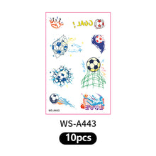 Load image into Gallery viewer, 10sheets Football Shoot Temporary face Stickers Soccer Sports Goal Win Parties Gatherings Waterproof Tattoo Stickers
