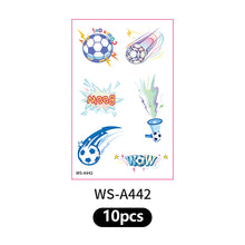 Load image into Gallery viewer, 10sheets Football Shoot Temporary face Stickers Soccer Sports Goal Win Parties Gatherings Waterproof Tattoo Stickers
