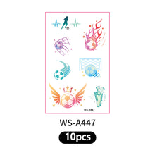 Load image into Gallery viewer, 10sheets Football Shoot Temporary face Stickers Soccer Sports Goal Win Parties Gatherings Waterproof Tattoo Stickers
