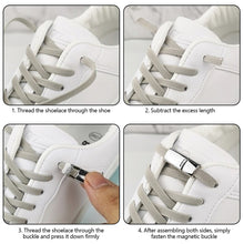 Load image into Gallery viewer, 8mm Metal Magnetic Shoelaces Without Ties Flat Elastic Lazy Laces Sneakers Boots No Tie Shoelace Rubber Bands for Shoes Accessories
