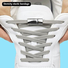 Load image into Gallery viewer, 8mm Metal Magnetic Shoelaces Without Ties Flat Elastic Lazy Laces Sneakers Boots No Tie Shoelace Rubber Bands for Shoes Accessories
