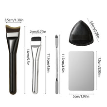 Load image into Gallery viewer, Foundation Brush Set with Color Mixing Palette &amp; Makeup Sponges Professional Liquid Foundation Blending Brush Flat Top Soft Sponge for Flawless Base
