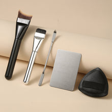 Load image into Gallery viewer, Foundation Brush Set with Color Mixing Palette &amp; Makeup Sponges Professional Liquid Foundation Blending Brush Flat Top Soft Sponge for Flawless Base
