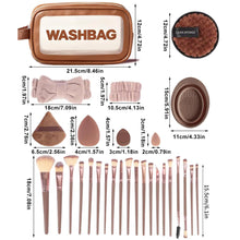Load image into Gallery viewer, 33/40/42Pcs Makeup Brushes and Sponges Set Brown Makeup Puff Beauty Egg Headband Wristband Remover Kit Makeup Tool Gift
