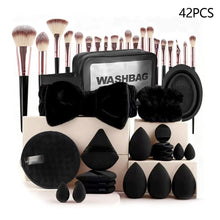 Load image into Gallery viewer, 33/40/42Pcs Makeup Brushes and Sponges Set Brown Makeup Puff Beauty Egg Headband Wristband Remover Kit Makeup Tool Gift
