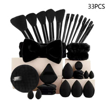 Load image into Gallery viewer, 33/40/42Pcs Makeup Brushes and Sponges Set Brown Makeup Puff Beauty Egg Headband Wristband Remover Kit Makeup Tool Gift
