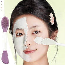 Load image into Gallery viewer, 2 in 1 Silicone Face Cleanser Brush &amp; Mask Applicator Reusable Dual-Sided Facial Massager for Deep Pore Cleansing Exfoliating Tool Travel-Friendly
