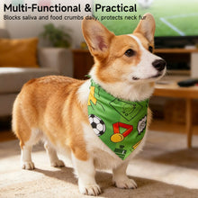 Load image into Gallery viewer, Football Print Dog Triangle Scarf Pet Bib for Small Medium Large Dogs Sports Pet Accessory for Puppy Cat Daily Wear &amp; Game Day
