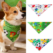 Load image into Gallery viewer, Football Print Dog Triangle Scarf Pet Bib for Small Medium Large Dogs Sports Pet Accessory for Puppy Cat Daily Wear &amp; Game Day
