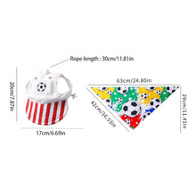 Load image into Gallery viewer, Football Print Dog Triangle Scarf Cap Set Pet Bib for Small Medium Large Dogs Sports Pet Accessory for Puppy Cat Daily Wear &amp; Game Day
