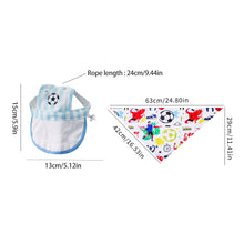 Load image into Gallery viewer, Football Print Dog Triangle Scarf Cap Set Pet Bib for Small Medium Large Dogs Sports Pet Accessory for Puppy Cat Daily Wear &amp; Game Day

