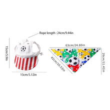 Load image into Gallery viewer, Football Print Dog Triangle Scarf Cap Set Pet Bib for Small Medium Large Dogs Sports Pet Accessory for Puppy Cat Daily Wear &amp; Game Day
