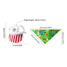 Load image into Gallery viewer, Football Print Dog Triangle Scarf Cap Set Pet Bib for Small Medium Large Dogs Sports Pet Accessory for Puppy Cat Daily Wear &amp; Game Day
