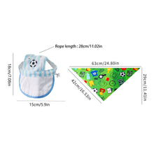 Load image into Gallery viewer, Football Print Dog Triangle Scarf Cap Set Pet Bib for Small Medium Large Dogs Sports Pet Accessory for Puppy Cat Daily Wear &amp; Game Day
