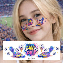 Load image into Gallery viewer, Football Tattoo Stickers Makeup Face Temporary Tattoos Sticker for Face Arms Body Easy To Use and Remove Paper Stickers
