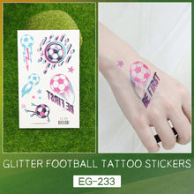 Load image into Gallery viewer, Glitter Temporary Tattoo Stickers Football Soccer Ball Bling-Bling Face Stickers for Soccer Fans Parties Football Sports Sticker
