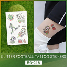 Load image into Gallery viewer, Glitter Temporary Tattoo Stickers Football Soccer Ball Bling-Bling Face Stickers for Soccer Fans Parties Football Sports Sticker
