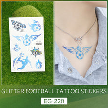 Load image into Gallery viewer, Glitter Temporary Tattoo Stickers Football Soccer Ball Bling-Bling Face Stickers for Soccer Fans Parties Football Sports Sticker
