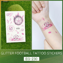 Load image into Gallery viewer, Glitter Temporary Tattoo Stickers Football Soccer Ball Bling-Bling Face Stickers for Soccer Fans Parties Football Sports Sticker
