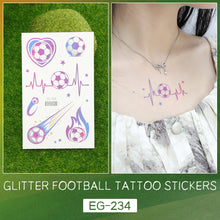 Load image into Gallery viewer, Glitter Temporary Tattoo Stickers Football Soccer Ball Bling-Bling Face Stickers for Soccer Fans Parties Football Sports Sticker
