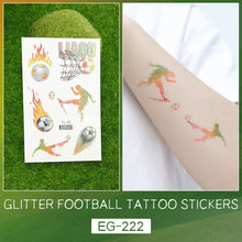 Load image into Gallery viewer, Glitter Temporary Tattoo Stickers Football Soccer Ball Bling-Bling Face Stickers for Soccer Fans Parties Football Sports Sticker
