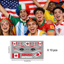 Load image into Gallery viewer, Football Game National Flag Facial Tattoo Stickers Soccer Sports Competition Party Temporary Tattoos for Men Women Face Stickers
